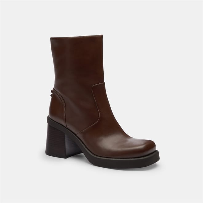 C Leather Ankle Boots with Zipper