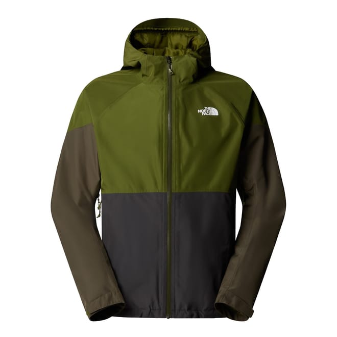 Hooded Neck Lightning Color Block Rain Jacket