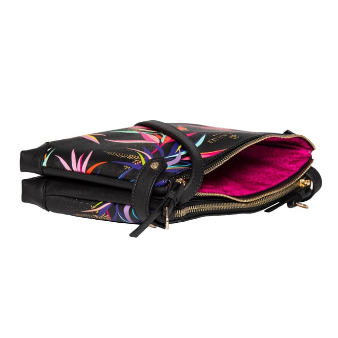 Zip Floral Patterned Cross Body