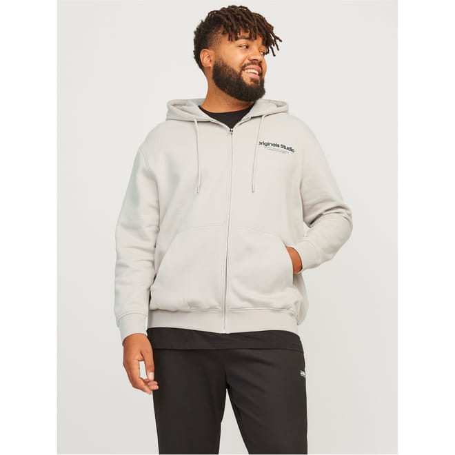 Hooded Ribbed Cuff Lettering Sweat Jacket