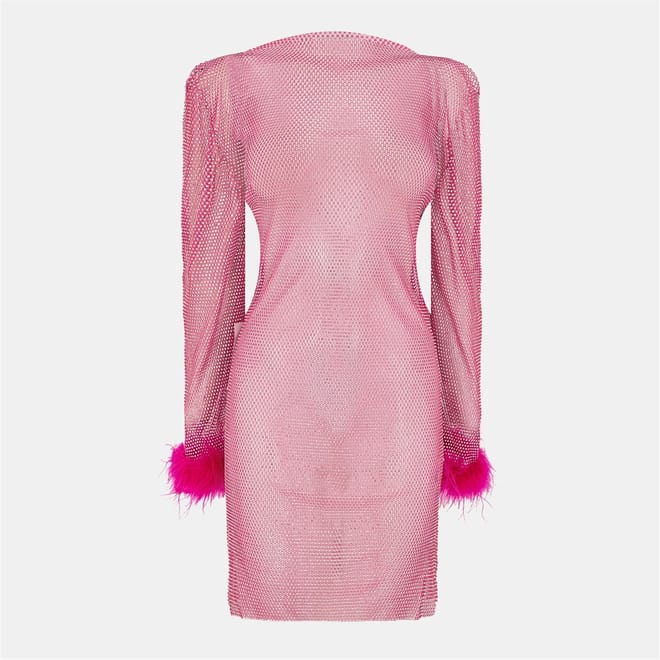 Amy Lynn Long Sleeve Mini Fishnet Dress