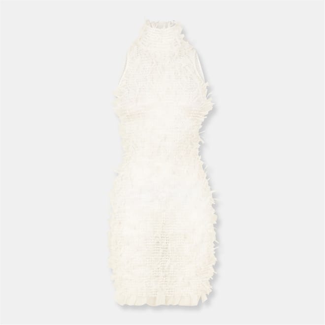 Textured High Neck Mini Bodycon Dress