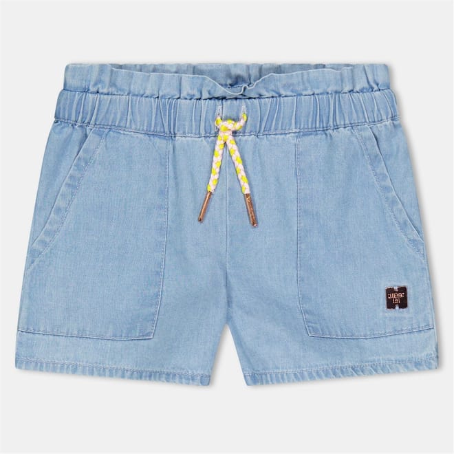 Denim Bermuda Shorts with Clean Hem