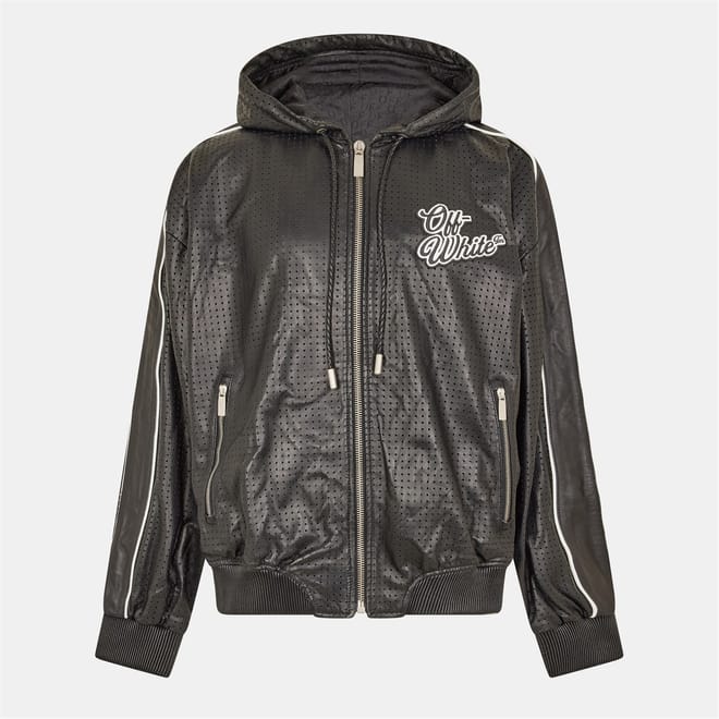 Off Lthr Hood Jacket