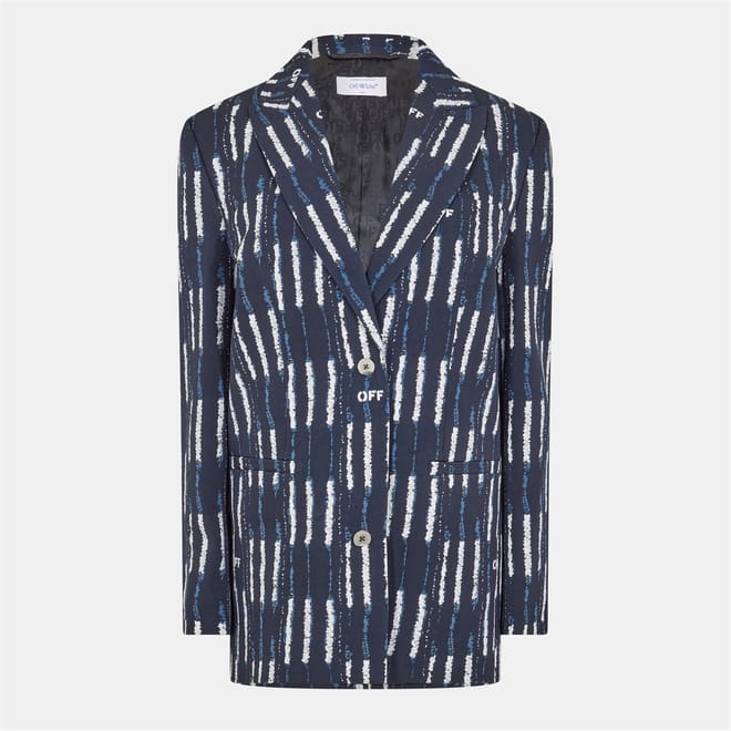 Vertical Stripe Lapel Collared Suit Jacket