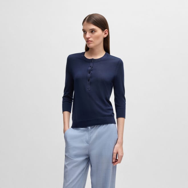Fiblure Henley-Neck Sweater
