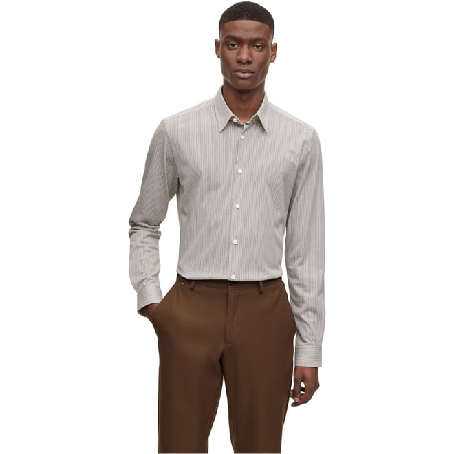 Regular Fit Long Sleeve Point Collar Shirt
