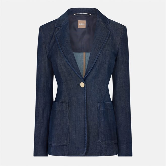 Solid Patterned Lapel Collared Blazer