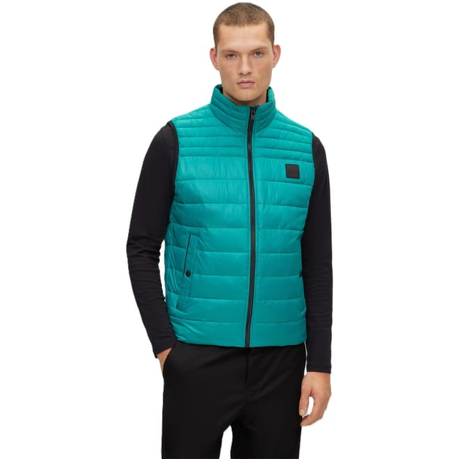 Horizontal Stripe Zip Neck Gilet