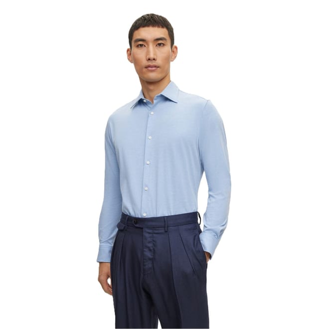 Regular Fit Long Sleeve Point Collar Shirt
