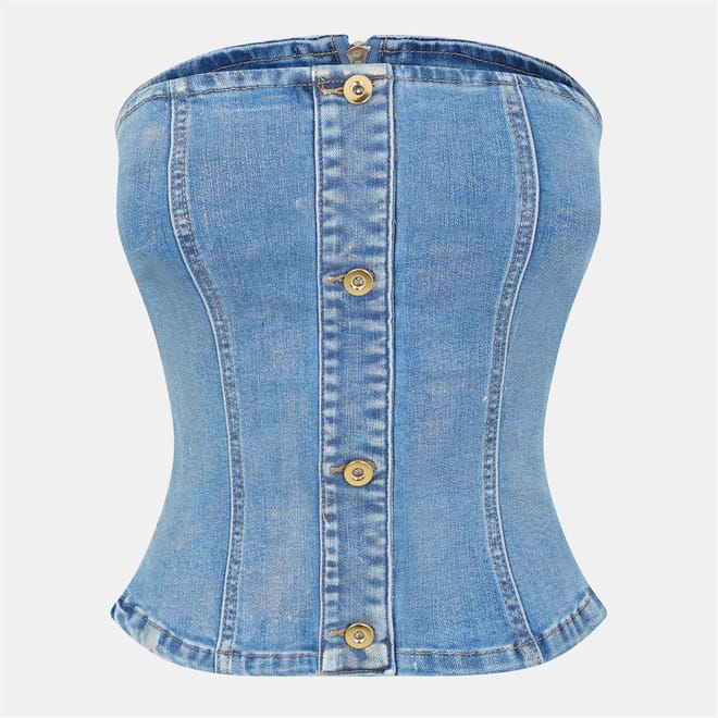 Denim Corset Snug Fit Top