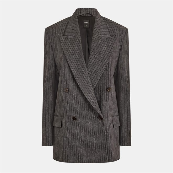 Jafranci Stripe Patterned Lapel Collared Blazer