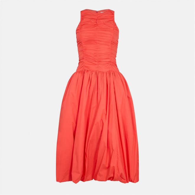 Ruched Sleeveless Maxi A-Line Dress