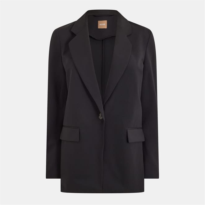 Solid Patterned Lapel Collared Blazer