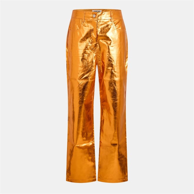 Metallic Patterned Straight Trousers