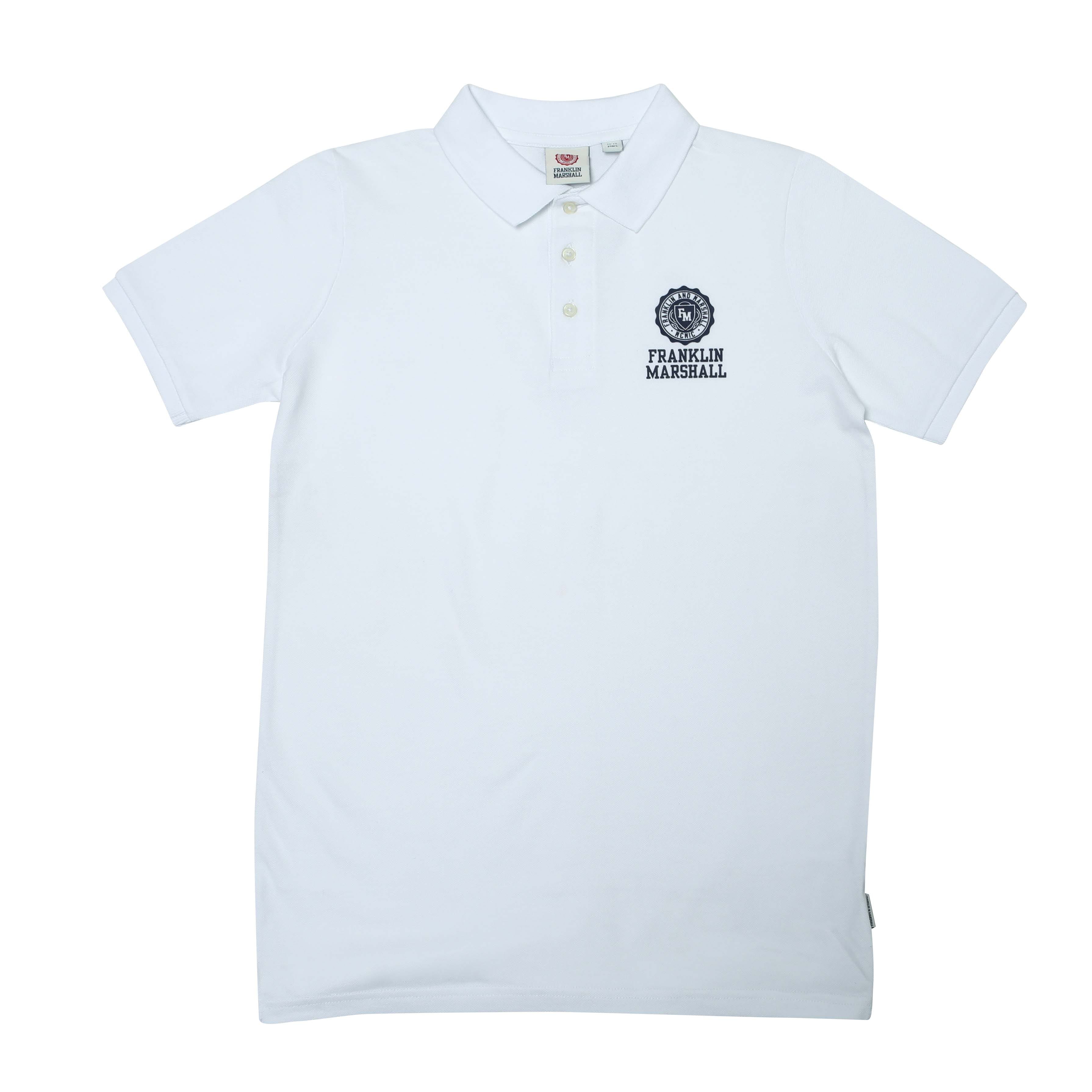 White Franklin And Marshall Junior Boys Crest Polo Shirt Get The Label