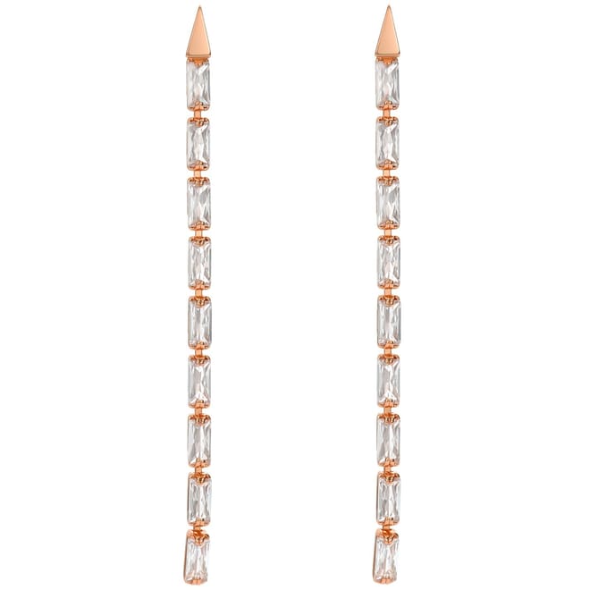 Crystal Baguette Drop Earrings