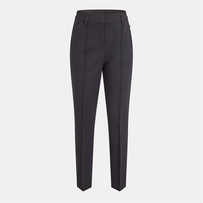 C Terasy Solid Patterned Slim Trousers