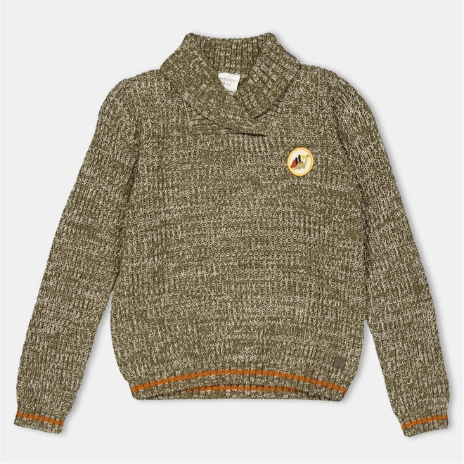 Embroidered Shawl Collar Sweatshirt