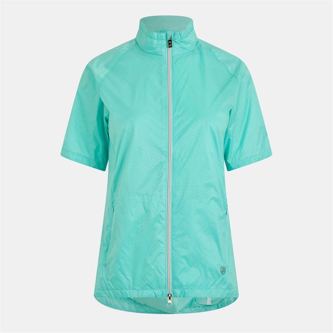 Solid Patterned Zip Neck Windbreaker Jacket