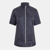 Solid Patterned Zip Neck Windbreaker Jacket