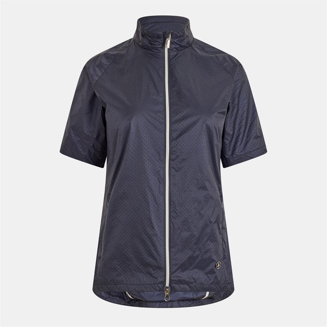 Solid Patterned Zip Neck Windbreaker Jacket