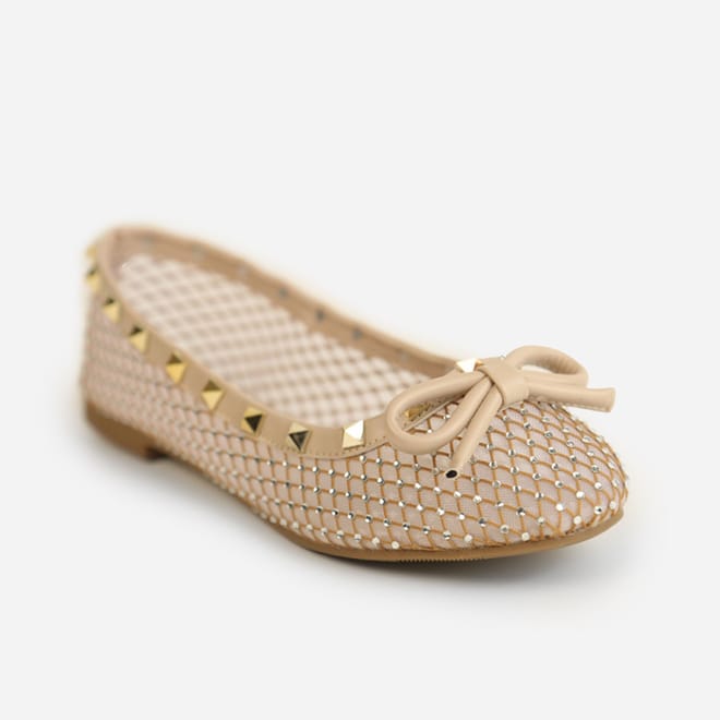 Stud Detail Mesh Slip On Shoes