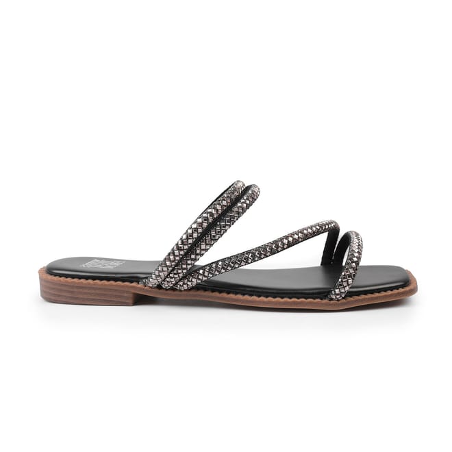 Strappy Flat Sandals with Diamanté Detail