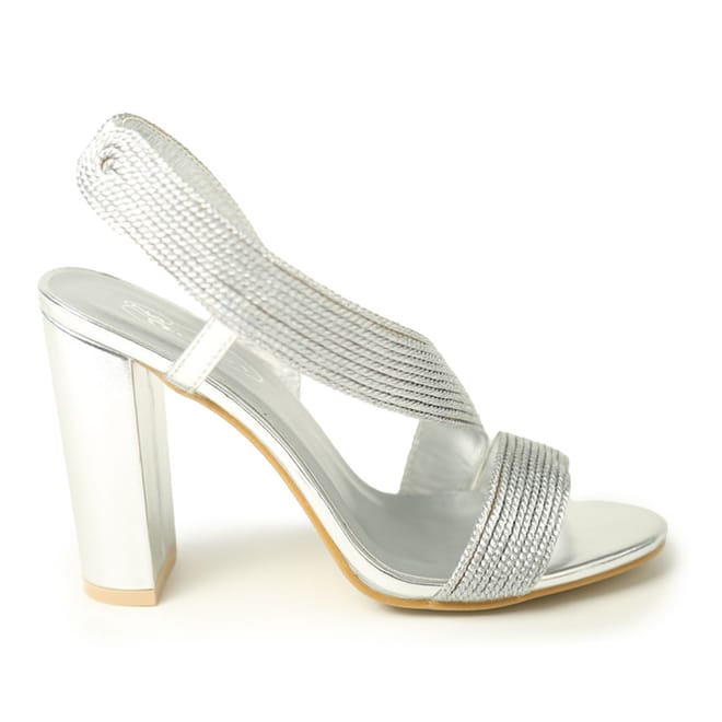 Block Heel Sandals with Crossover Strap