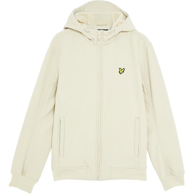 Solid Patterned Hooded Softshell Jacket with Ribbed Cuff
