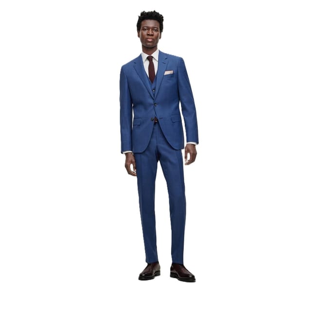Solid Patterned Notch Collared Suit Jacket