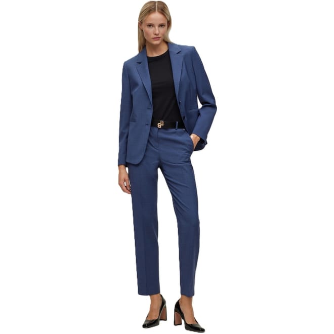 Jasewa Solid Patterned Notch Collared Blazer