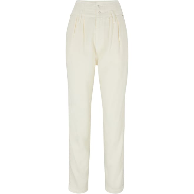 Tecla1 Solid Patterned Straight Trousers
