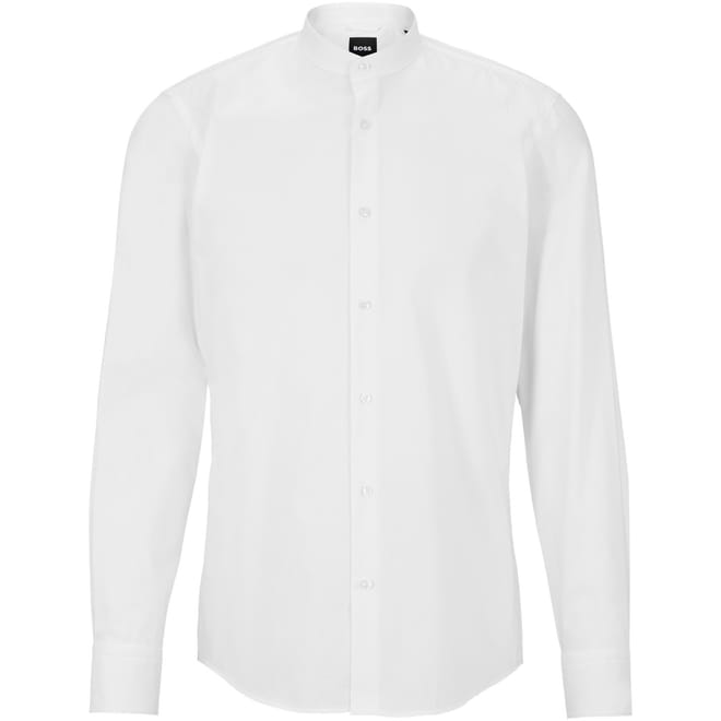 Regular Fit Band Collar Long Sleeve Shirt