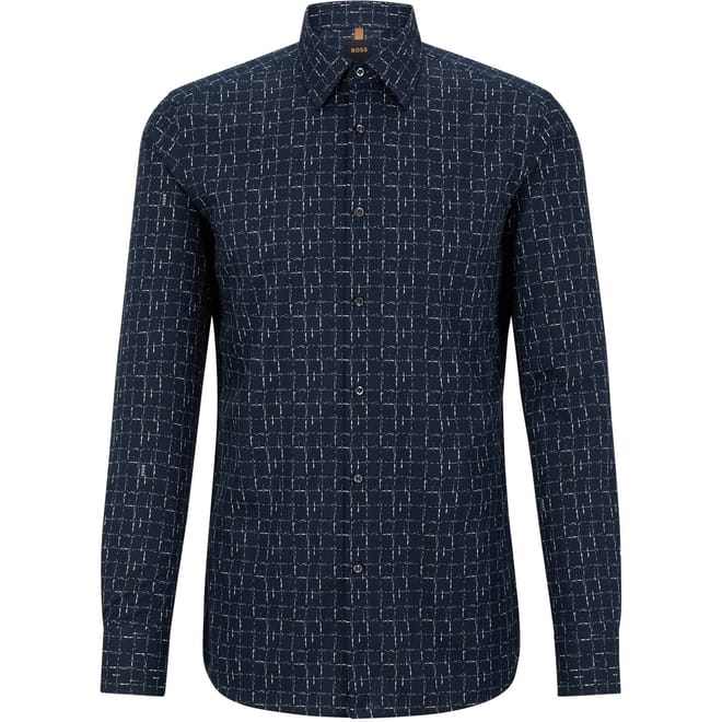 Regular Fit Long Sleeve Point Collar Shirt