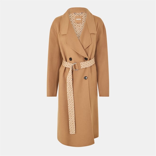 Solid Patterned Over Coat with Lapel Collar