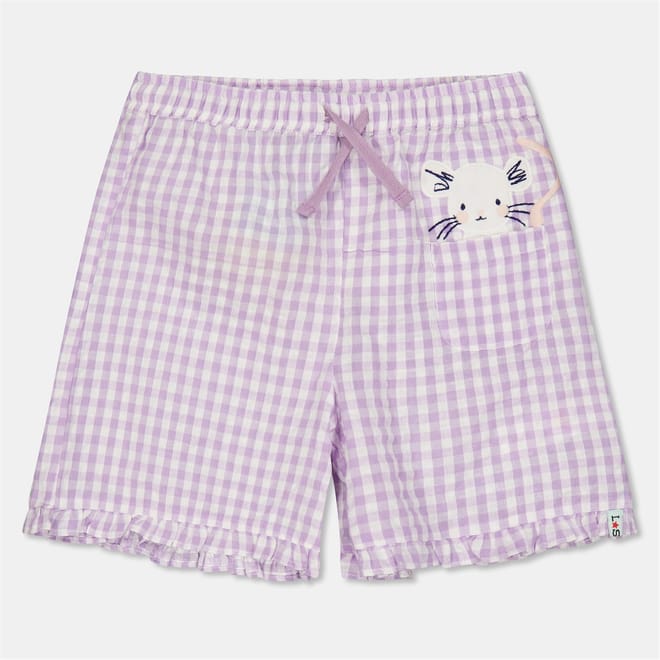 Mouse Gingham Ruffle Hem Shorts