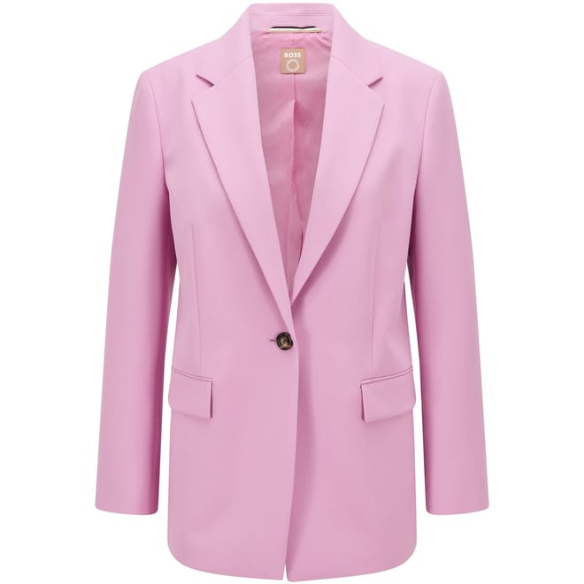 Solid Patterned Lapel Collared Blazer