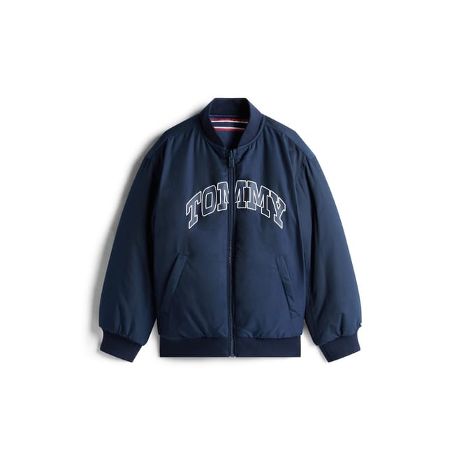 Varsity Stripe Patterned Ribbed Cuff Bomber Jacket