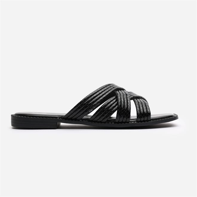 Crete Snake Skin Textured Slide Sandals