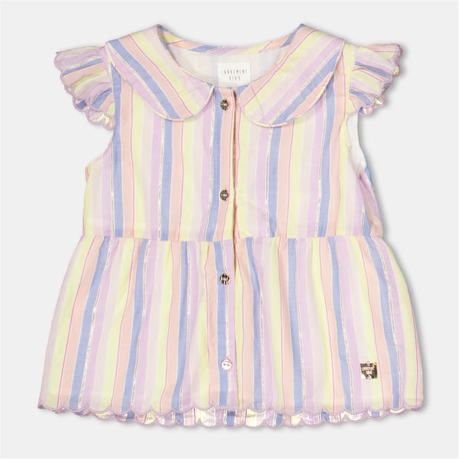 Regular Fit Ruffle Sleeve Club Collar Blouse