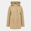 Solid Patterned Hooded Snap Button Rain Jacket