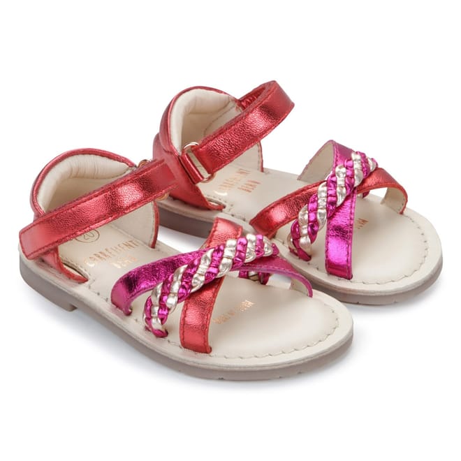 Metallic Gladiator Sandals with Open Toe
