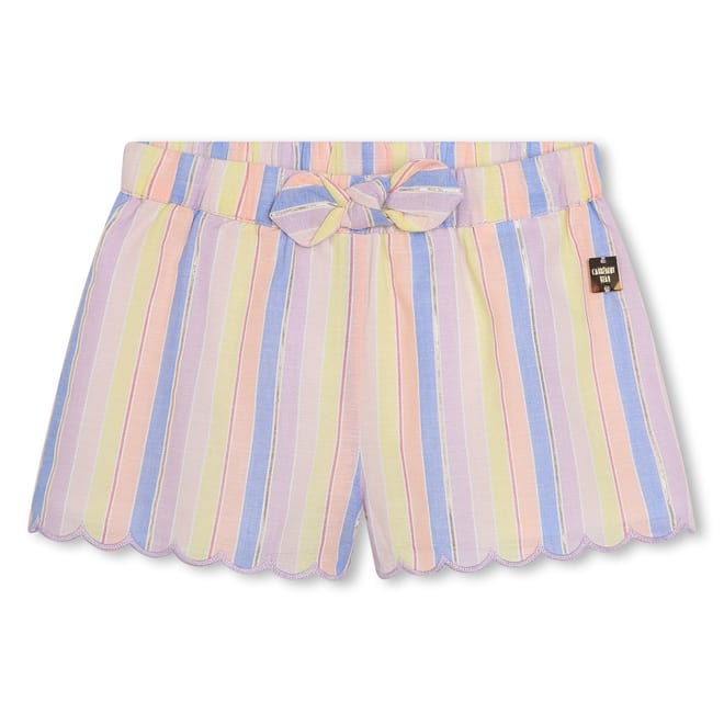 Striped Bermuda Shorts with Tie Waist