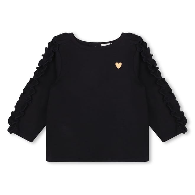 Regular Fit Ruffle Sleeve Crew Neck T-Shirt