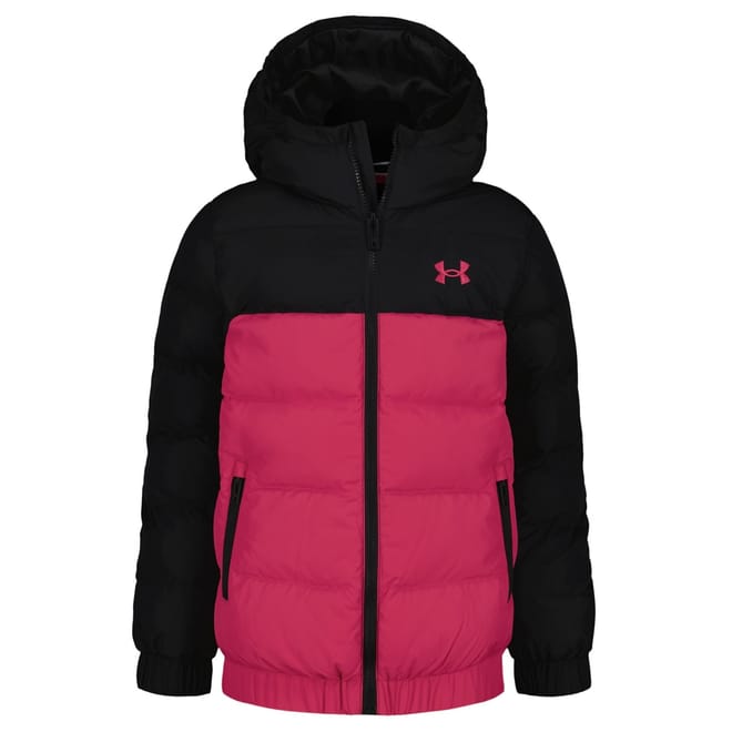 Prime Hooded Ribbed Cuff Color Block Puffer Jacket