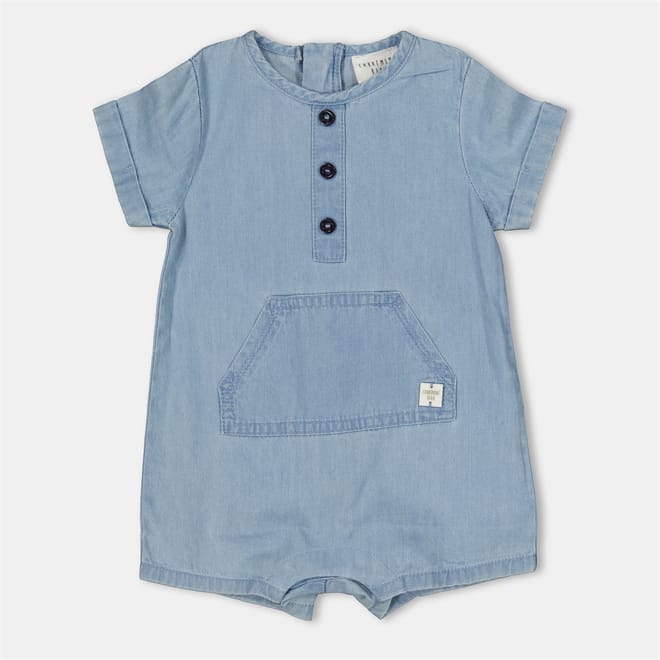 Crew Neck Short Sleeve Solid Patterned Playsuit