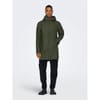 Solid Patterned Hooded Snap Button Rain Coat