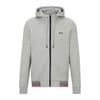 Hooded Neck Ribbed Cuff Sweat Jacket with Logo