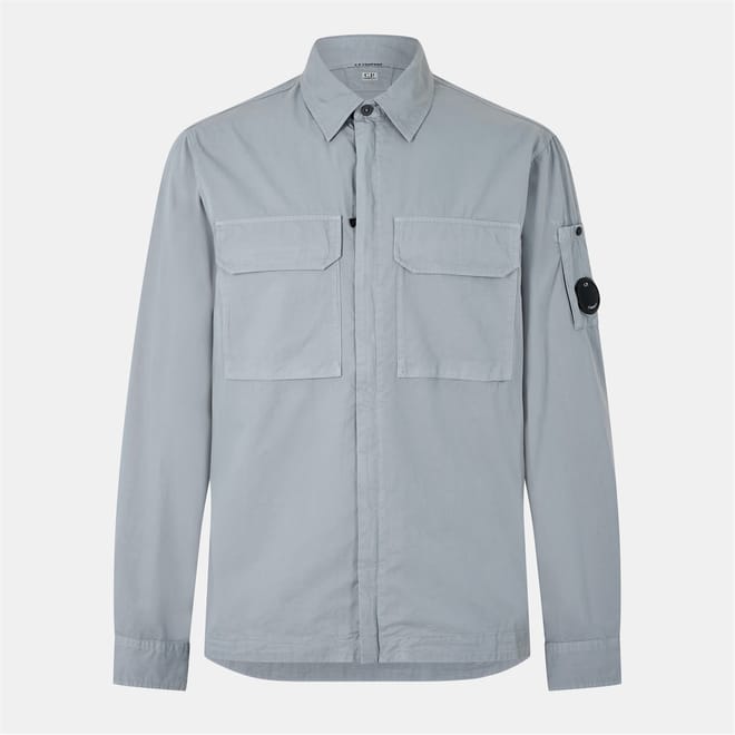 Solid Patterned Snap Button Shirt Collared Overshirt